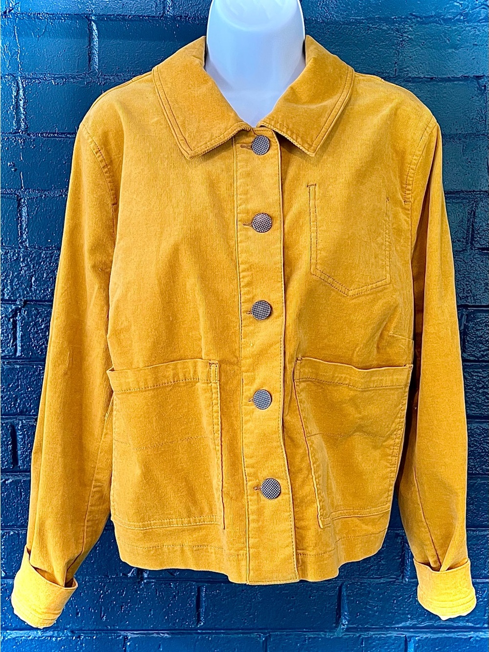 Mustard Yellow Women's Button-Front Jacket